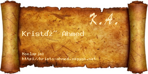 Kristó Ahmed névjegykártya